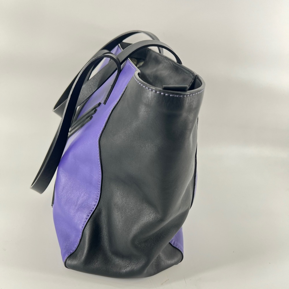 Kenzo Paris Purple and Black‎ K Logo Leather Tote Bag Shoulder Handbag Women's - Picture 5 of 14